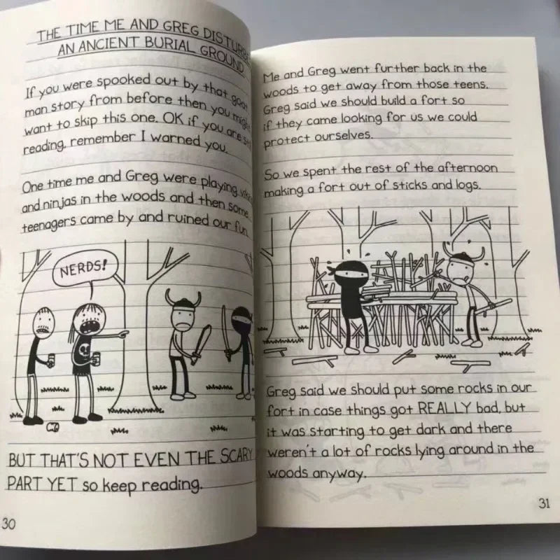 10 Books/set 1- 10/11-20  Volumes Diary of Wimpy Kid English Book Diary of Wimpy Kid  Children's Fiction Books